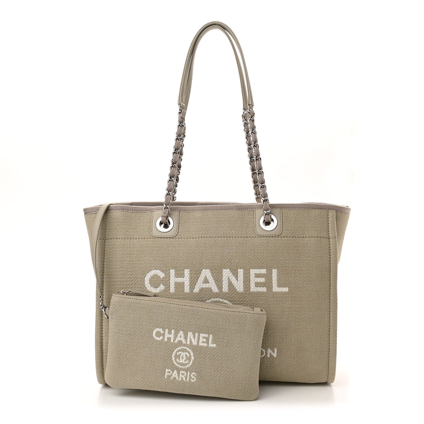 Mixed Fibers Small Deauville Tote Beige