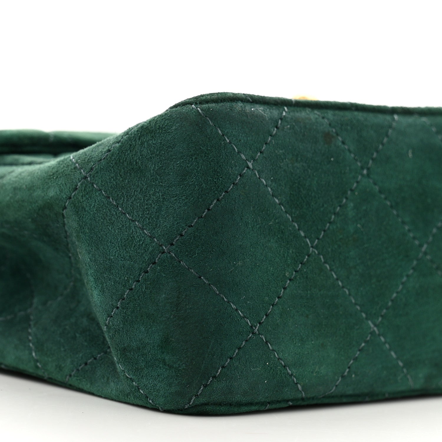 Chanel Suede Quilted Mini Square Flap Green 9 of 11