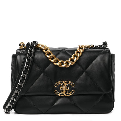 Chanel Lambskin Quilted Medium Chanel 19 Flap Black 1 of 9