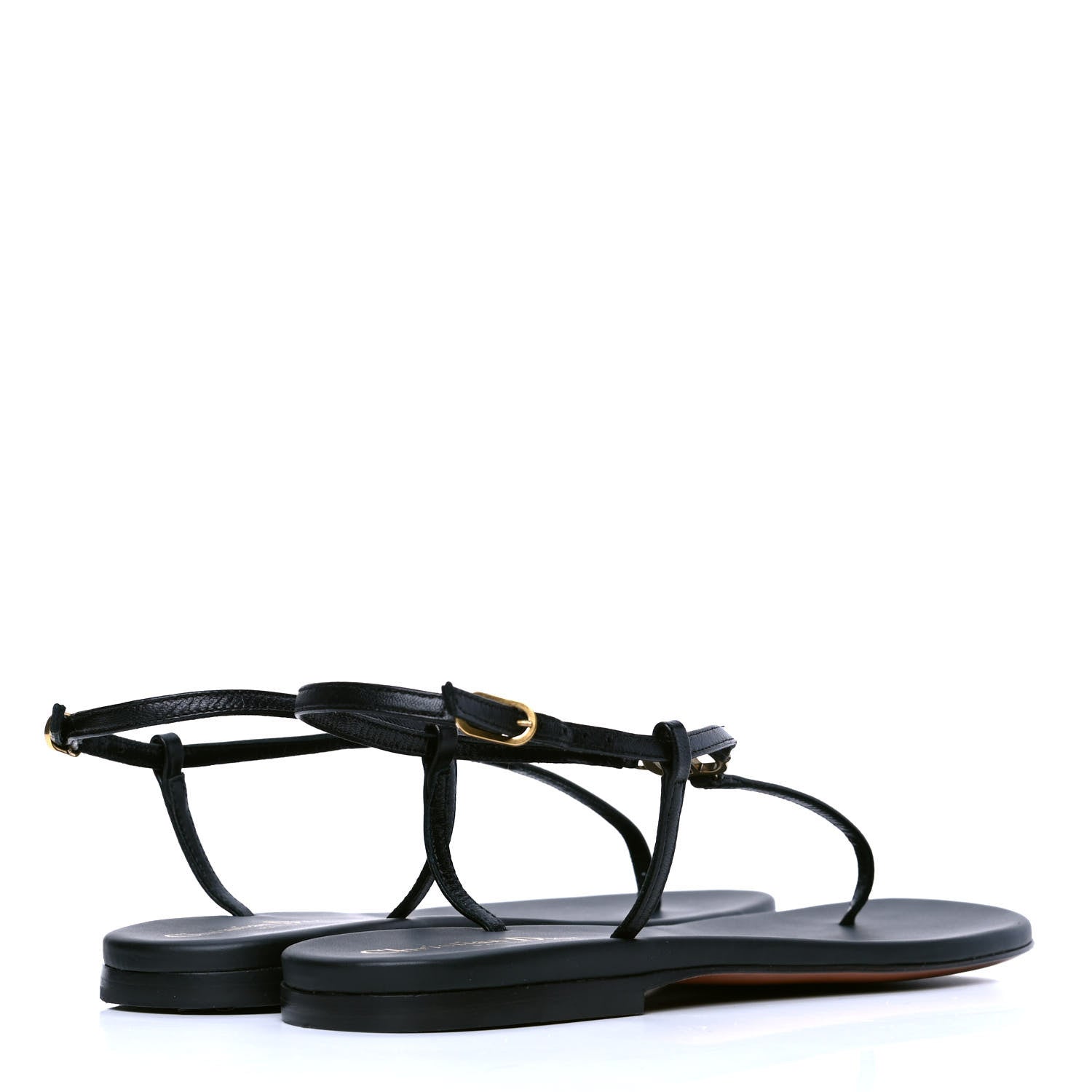 Christian Dior Lambskin Crystal Signature T-Strap Sandals 40 Black 3 of 4
