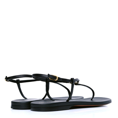 Christian Dior Lambskin Crystal Signature T-Strap Sandals 40 Black 3 of 4