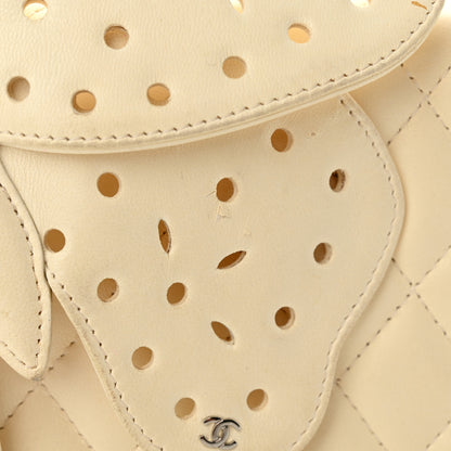 Chanel Lambskin Quilted Butterfly Chain Clutch White 17 of 21