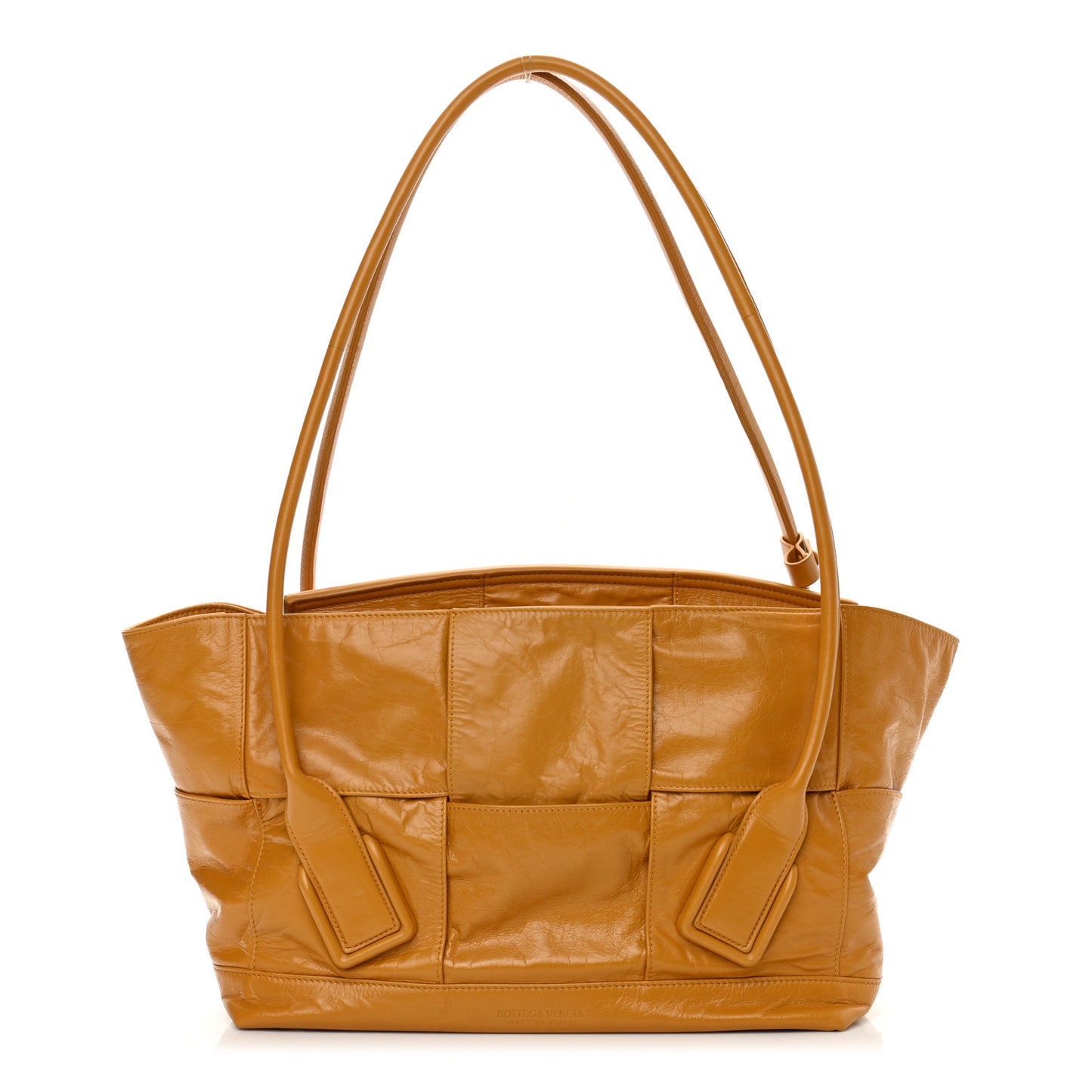 Paper Calfskin Maxi Intrecciato Medium Arco Slouch Yellow