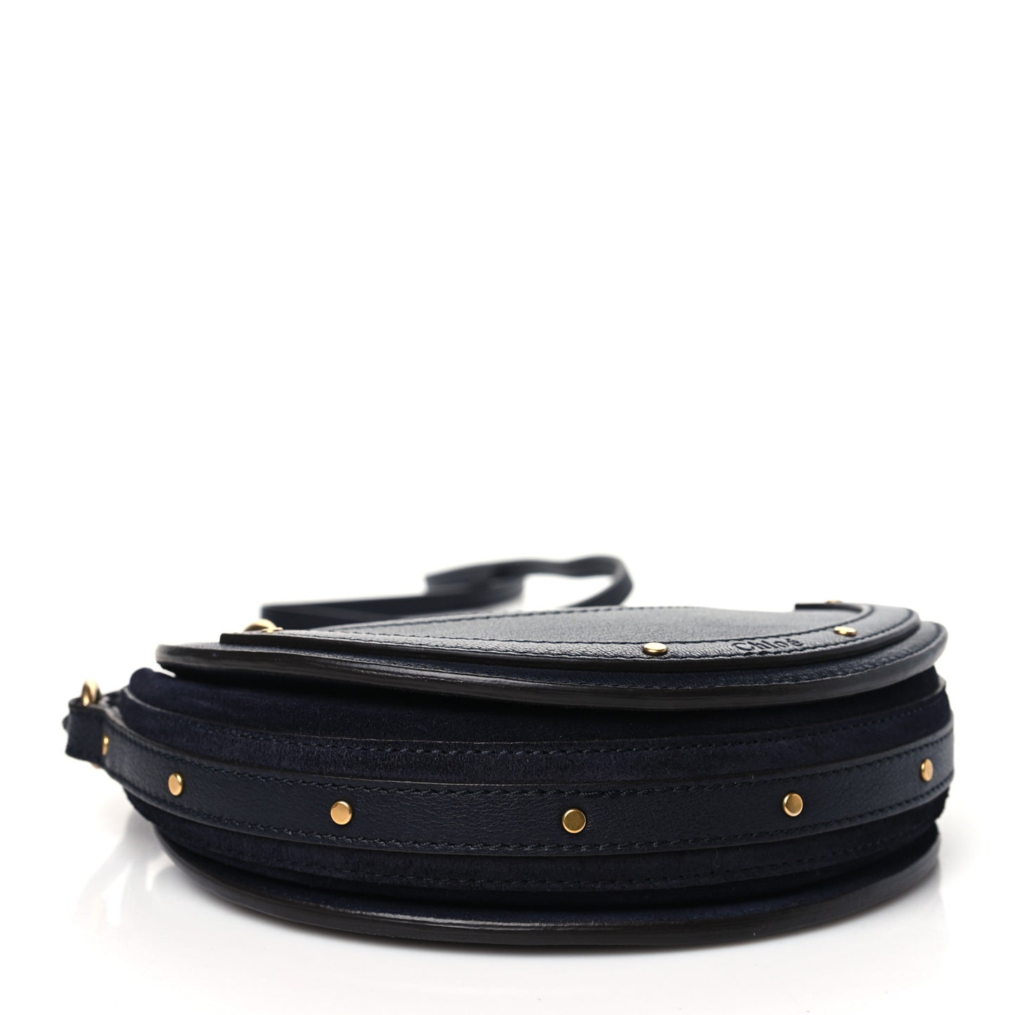 Shiny Goatskin Suede Small Pixie Bag Full Blue