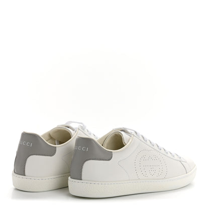 Gucci Calfskin Interlocking G Perforated Womens Ace Sneakers 38.5 White Grey Sky 9 of 20