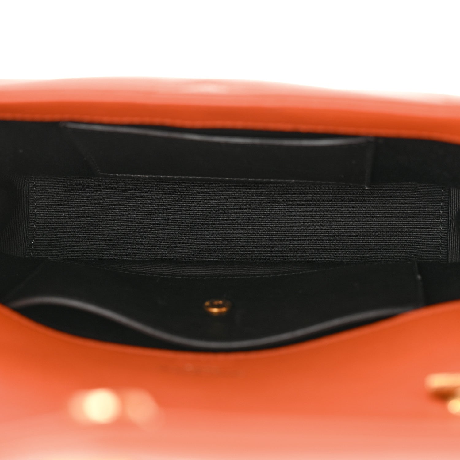 Saint Laurent Lambskin Chevron Quilted Mini Loulou Bag Celosia Orange 6 of 12