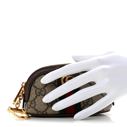 Gucci GG Supreme Monogram Web Ophidia Dome Key Pouch Beige New Acero 2 of 8