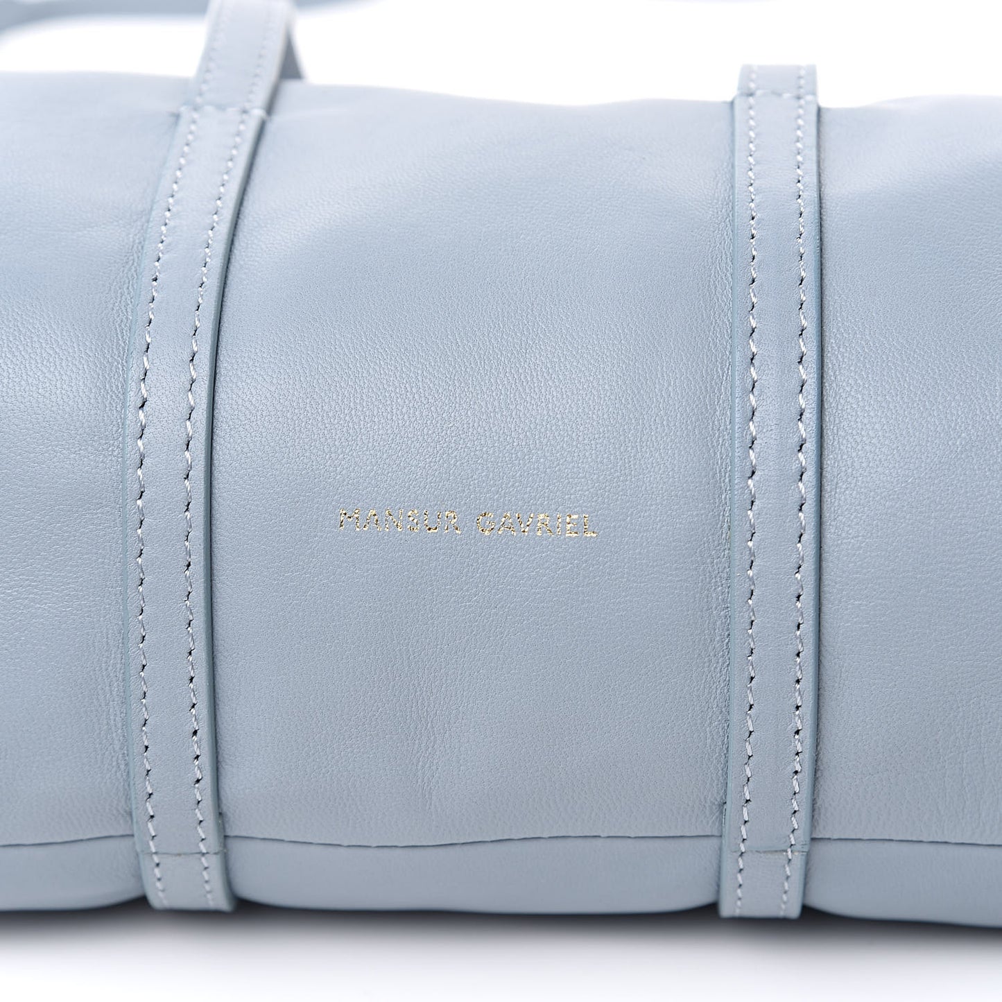 Calfskin Mini Duffel Bag Grey Blue