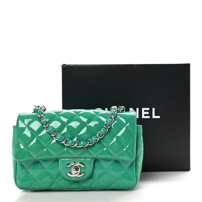 Chanel Patent Calfskin Quilted Mini Rectangular Flap Green 11 of 11