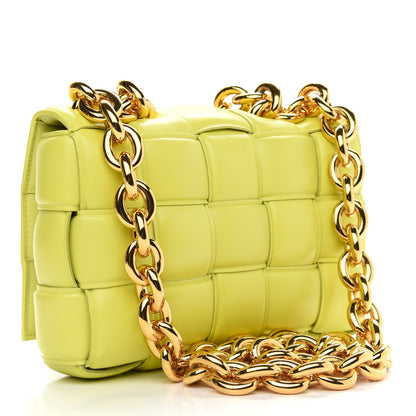 Bottega Veneta Lambskin Maxi Intreccio Padded Chain Cassette Crossbody Bag Seagrass 3 of 10