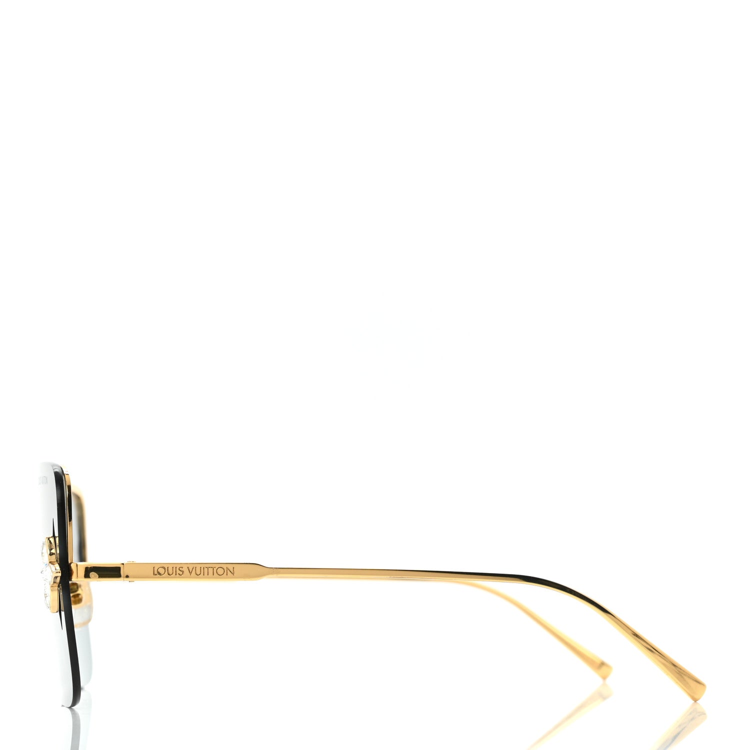 Louis Vuitton Metal Swarovski Crystal Star Light Sunglasses Z1664U Gold 3 of 10