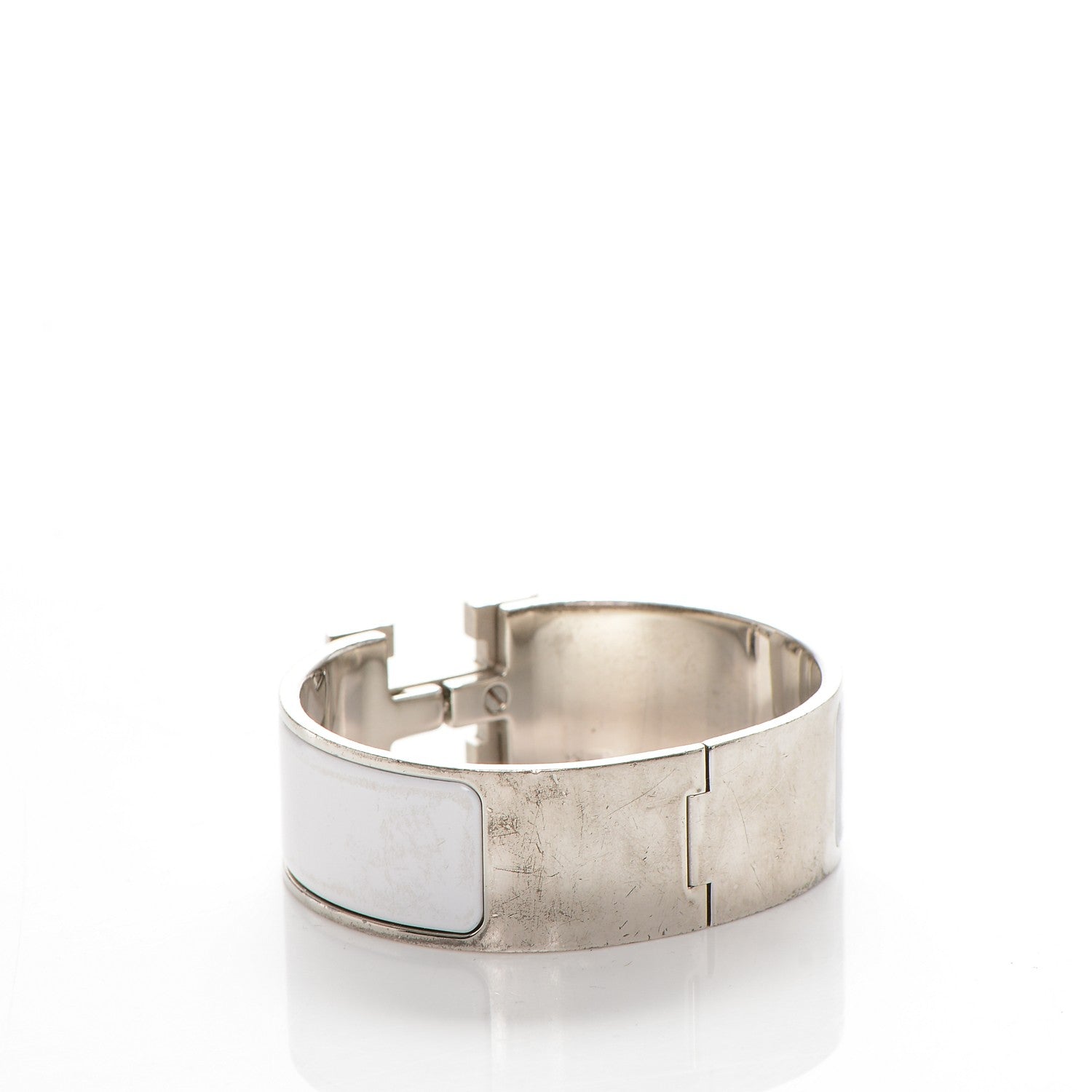 Hermes Enamel Wide Clic Clac H Bracelet PM White 3 of 4