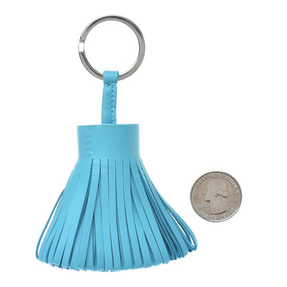 Hermes Lambskin Carmen Tassel Key Holder Bleu Azteque 2 of 3