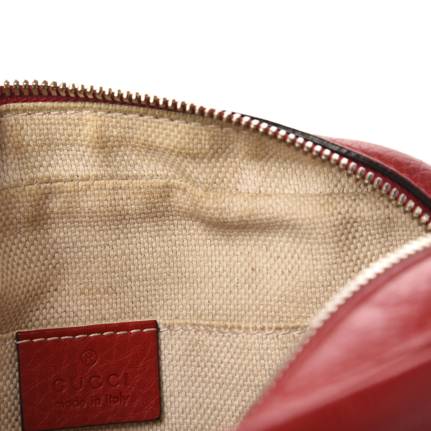 Gucci Pebbled Calfskin Small Soho Disco Bag Tabasco Red 9 of 16