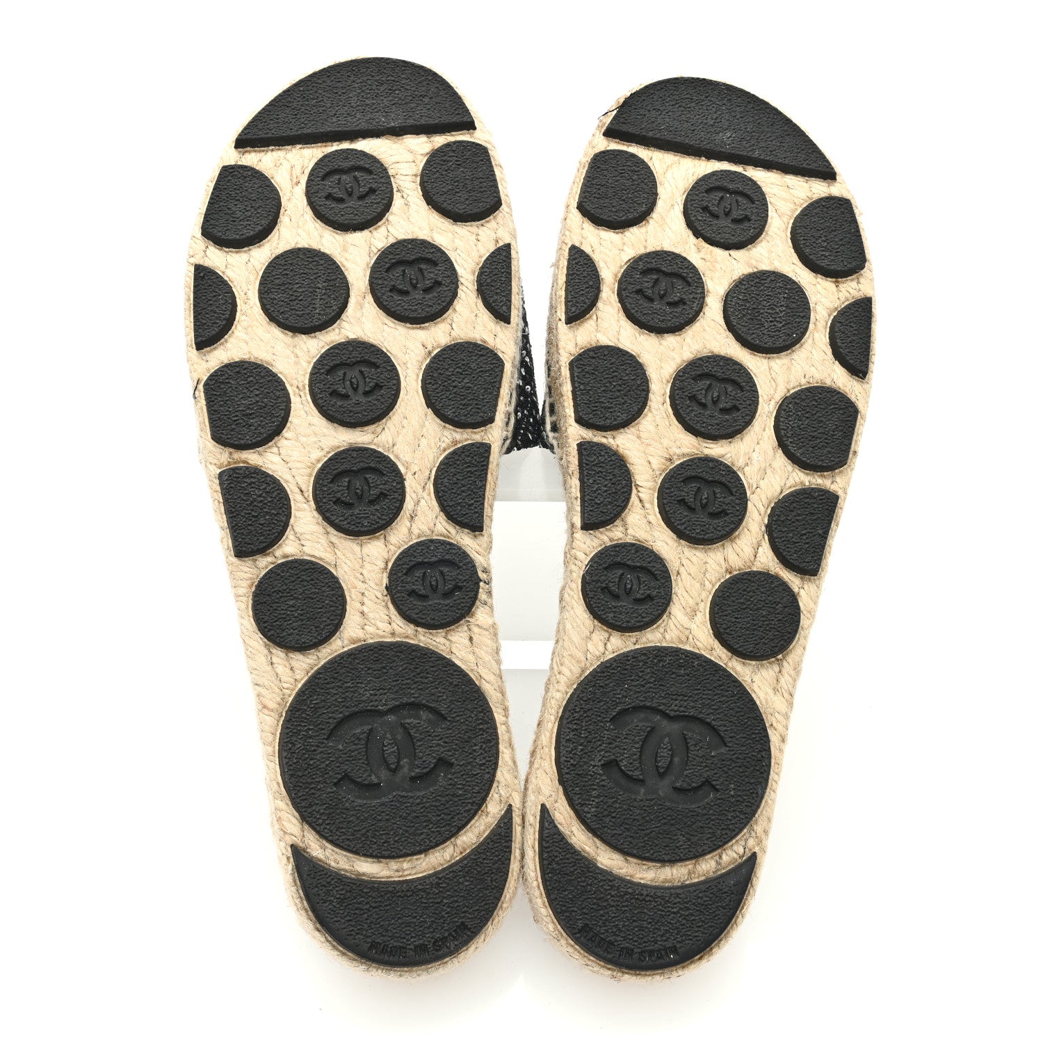 Chanel Wool Laminated Lambskin CC Slide Sandals 40 Black Gold 5 of 8