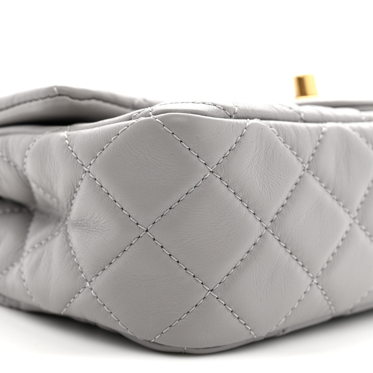 Chanel Lambskin Quilted Mini Rectangular Pearl Crush Flap Grey 9 of 12