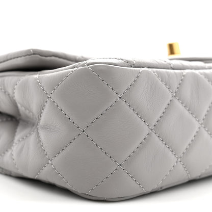 Chanel Lambskin Quilted Mini Rectangular Pearl Crush Flap Grey 9 of 12