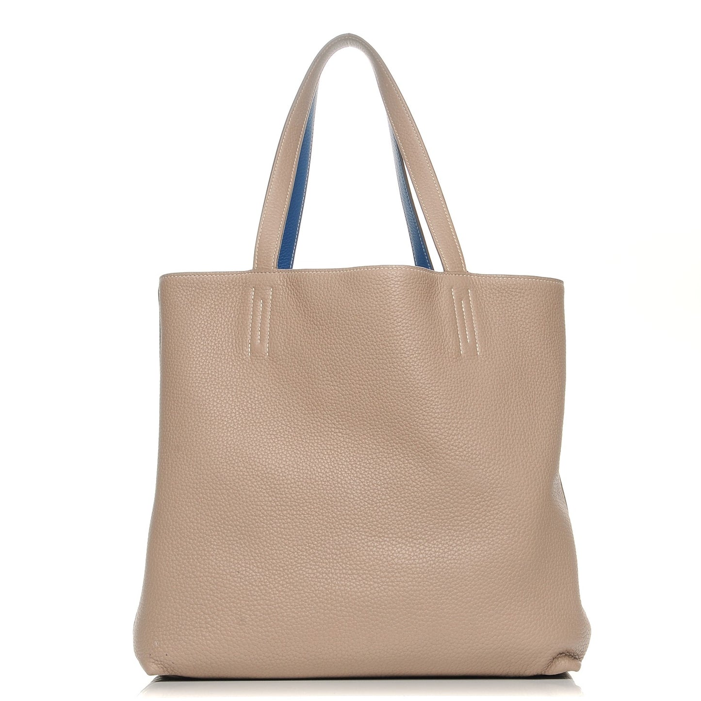 Taurillon Clemence Double Sens 45 Reversible Tote Mykonos Gris Tourterelle