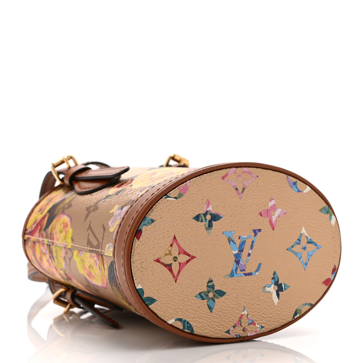 Metallic Monogram LV Garden Nano Bucket Bag Gold