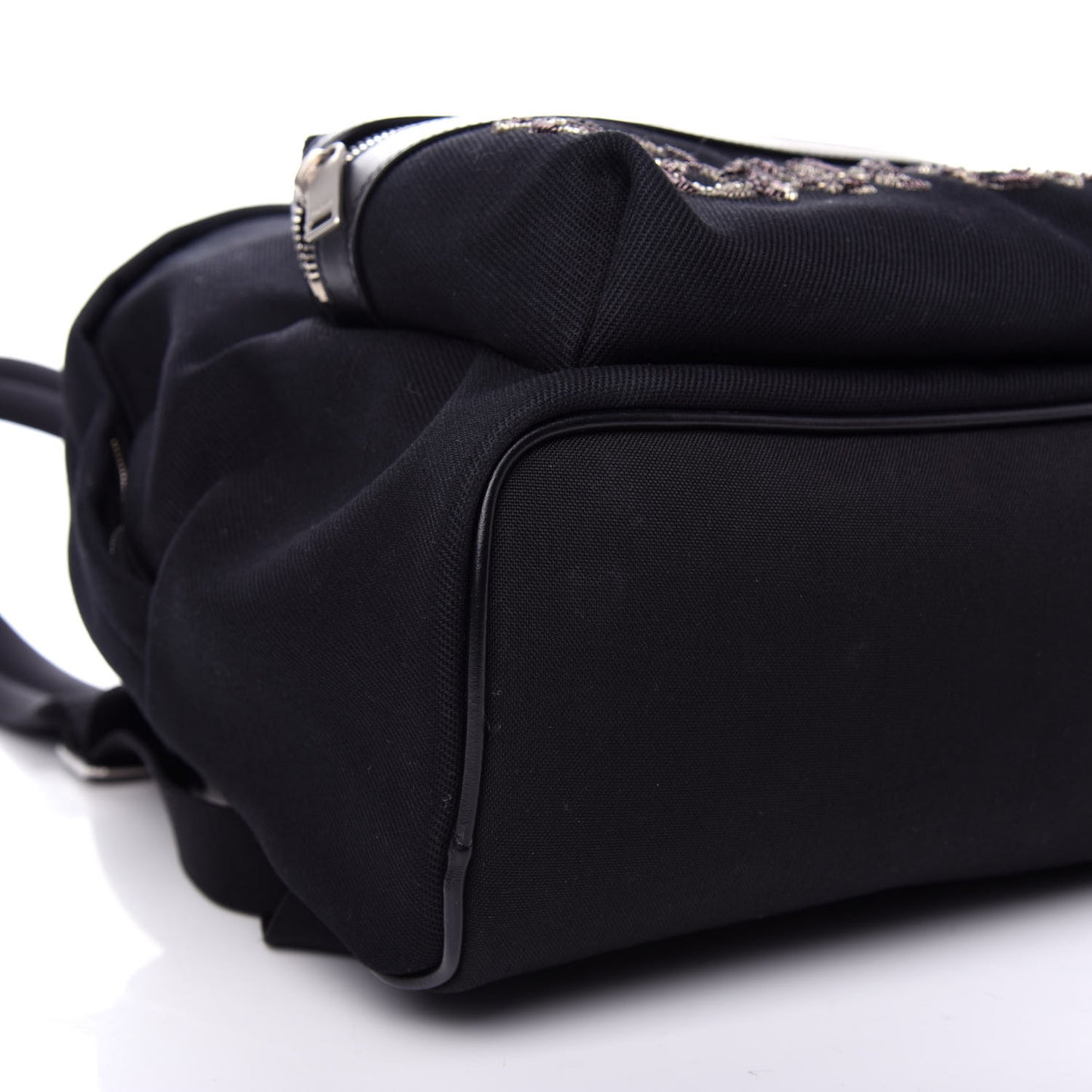 Canvas Signature Heaven Embroidered Mini City Backpack Black