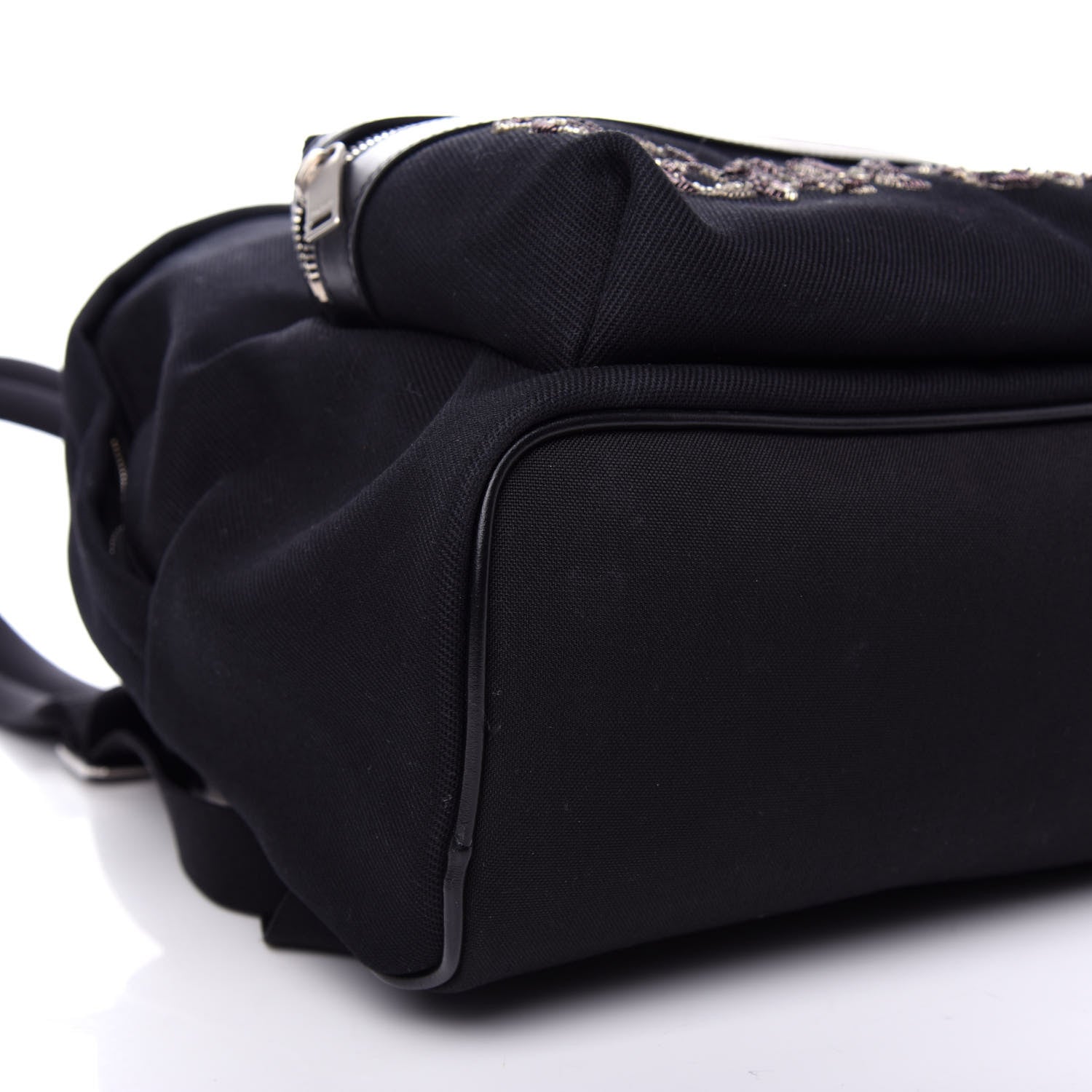 Saint Laurent Canvas Signature Heaven Embroidered Mini City Backpack Black 10 of 11