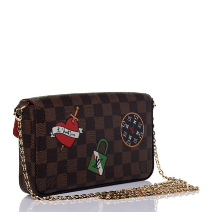 Louis Vuitton Damier Ebene LV Stories Pochette Felicie Chain Wallet 2 of 11