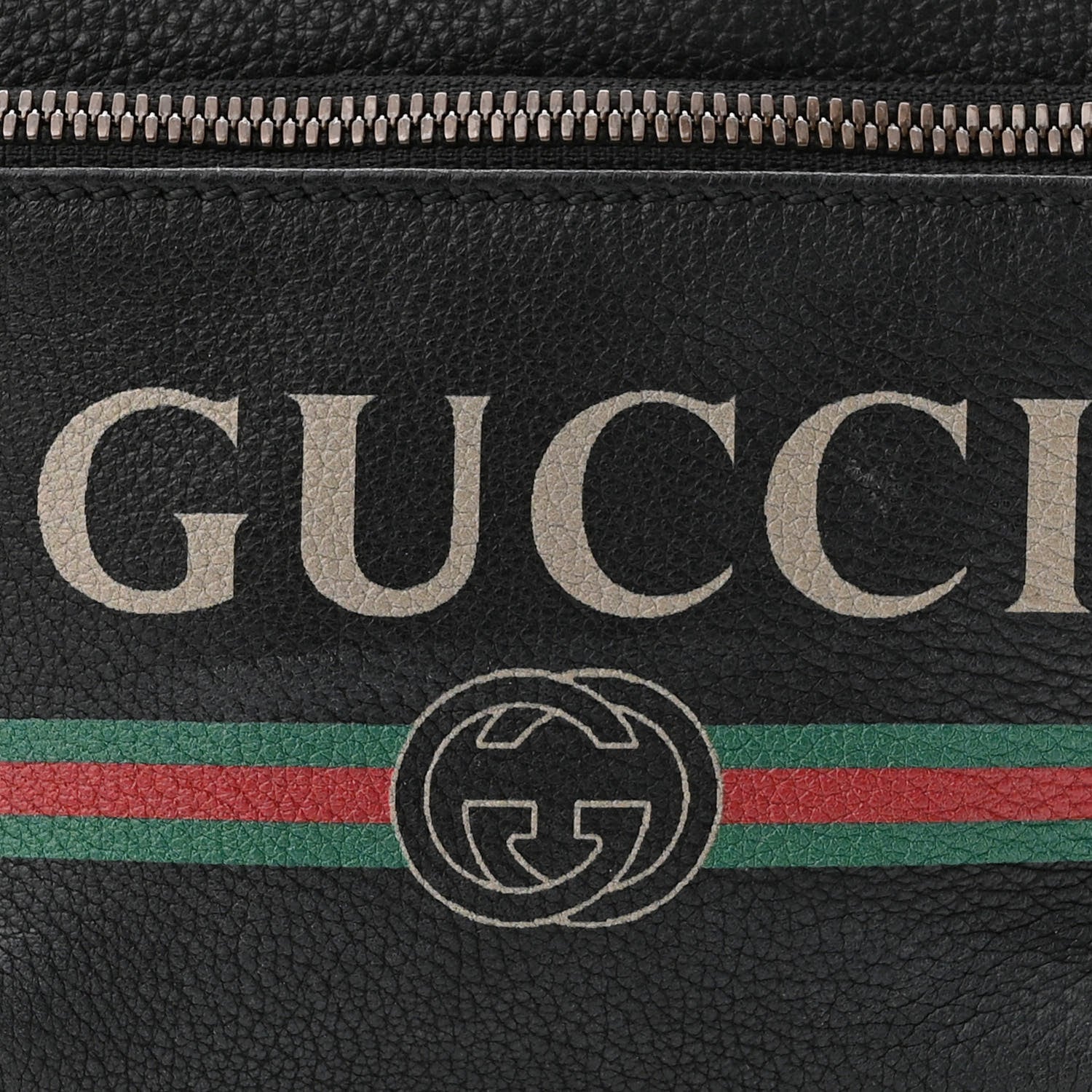 Gucci Grained Calfskin Small Logo Belt Bag Black 8 of 10