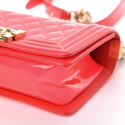 Chanel Patent Calfskin Quilted Small Boy Flap Pink 12 of 13