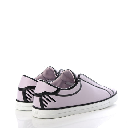 Fendi X JOSHUA VIDES Nappa Rockoclick Slip On Sneakers 38 Pink Xiloph White Black 4 of 11