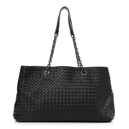 Bottega Veneta Nappa Intrecciato Large Classic Chain Strap Tote Black 1 of 13