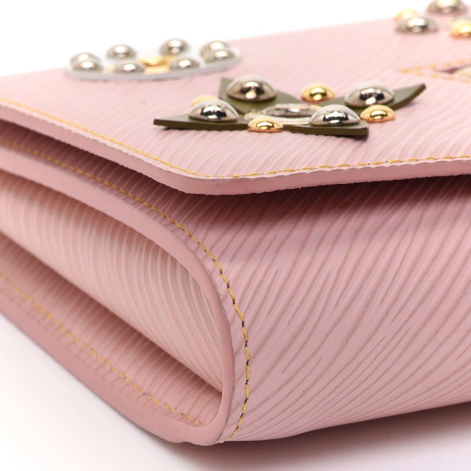 Louis Vuitton Epi Mechanical Flowers Twist Chain Wallet Rose Ballerine 10 of 13