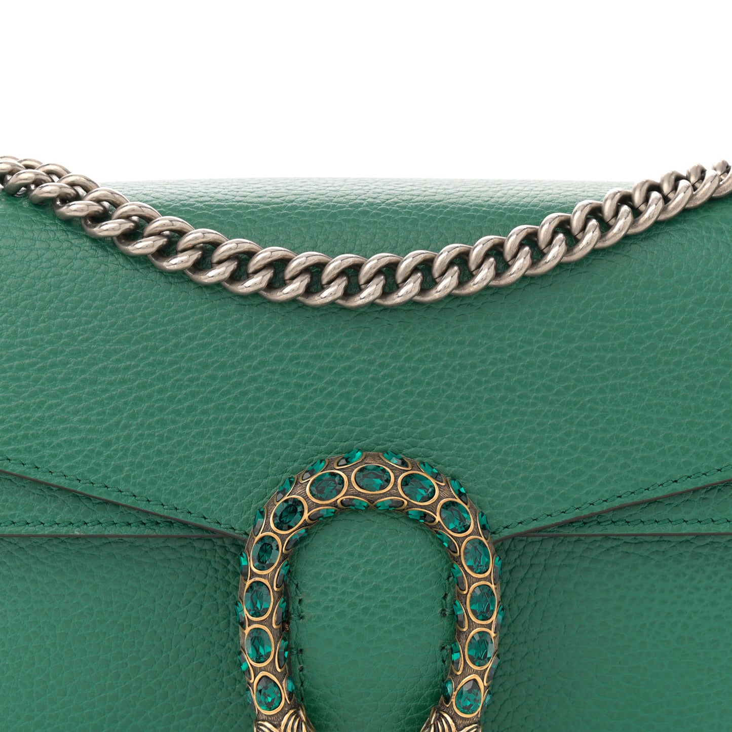 Pebbled Calfskin Small Dionysus Shoulder Bag Emerald