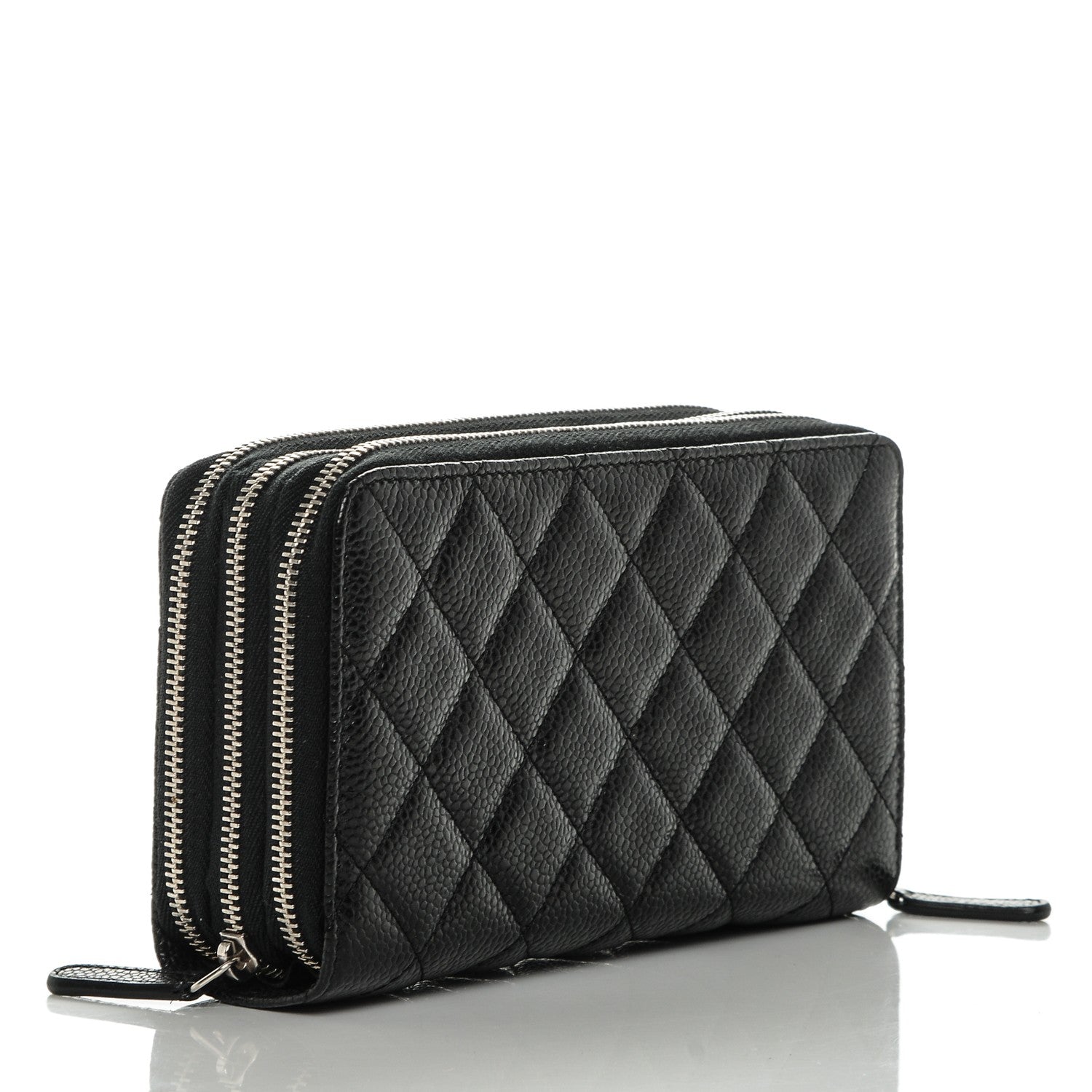 Chanel Caviar Quilted Large Zip Around Phone Holder Black 3 of 7