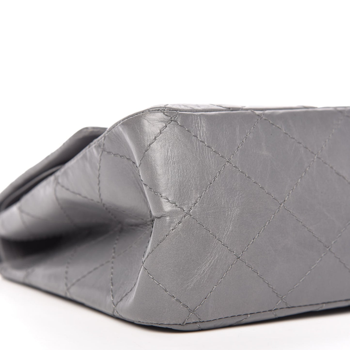Aged Calfskin Quilted 2.55 Reissue 227 Flap Grey