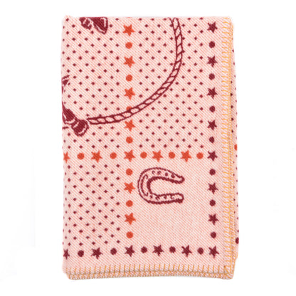 Hermes Wool Cashmere Western And Company Blanket Rouge H 1 of 4