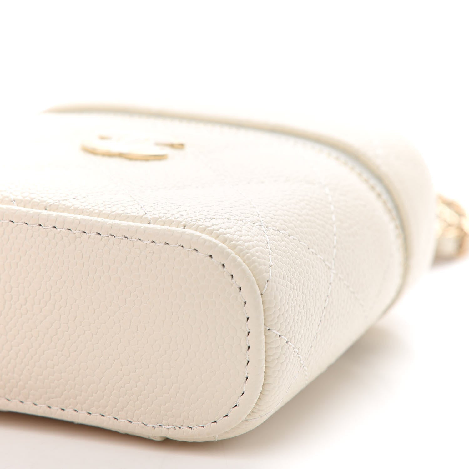 Chanel Caviar Quilted Small Handle With Care Vanity Case With Chain White 9 of 9