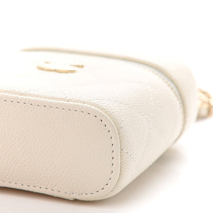 Chanel Caviar Quilted Small Handle With Care Vanity Case With Chain White 9 of 9