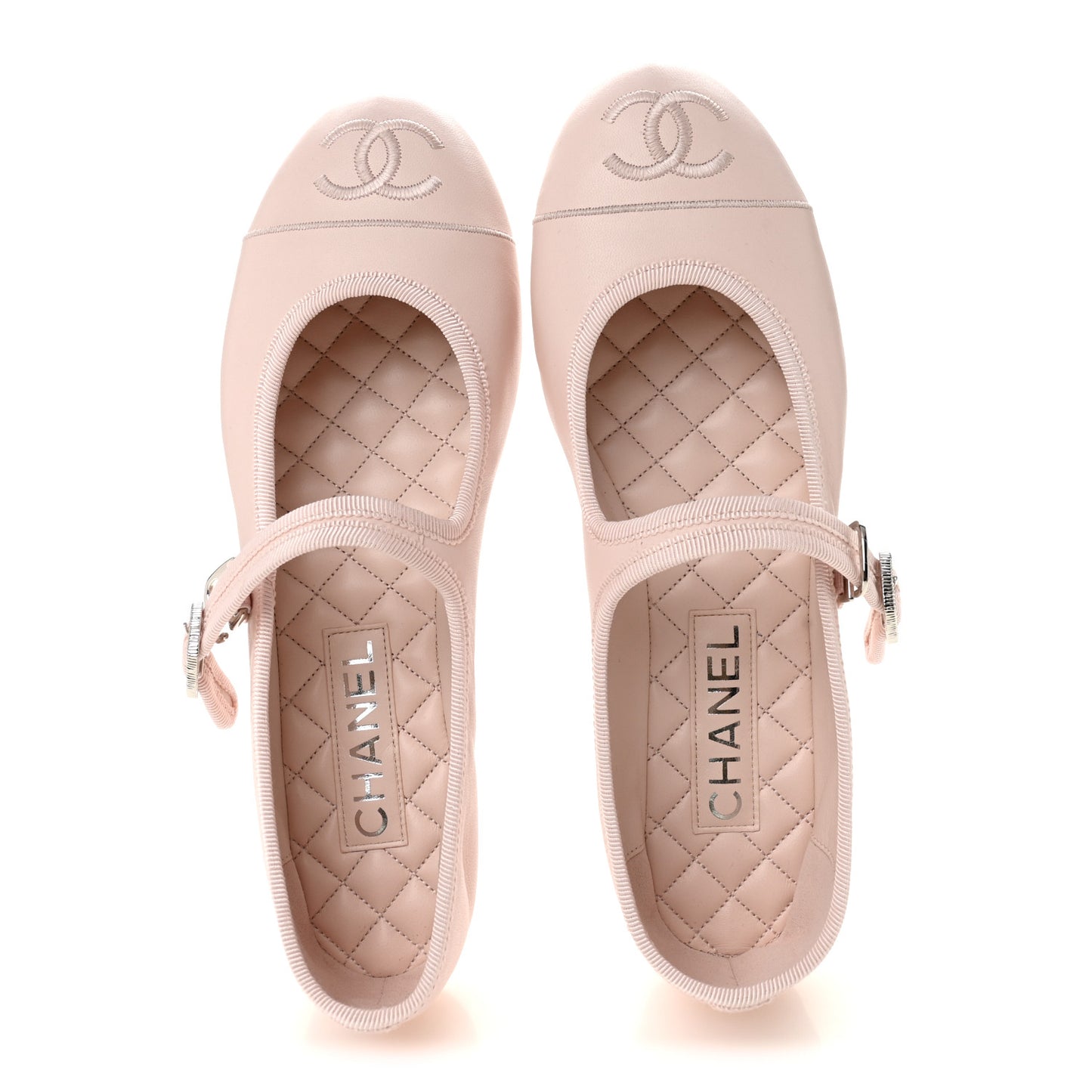 Lambskin Mary Jane Flats 39.5 Light Pink