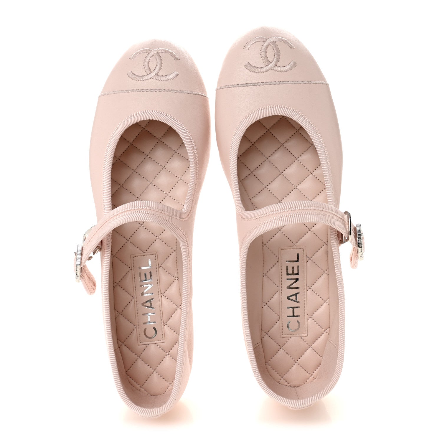 Chanel Lambskin Mary Jane Flats 39.5 Light Pink 2 of 10