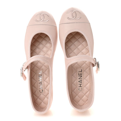 Chanel Lambskin Mary Jane Flats 39.5 Light Pink 2 of 10