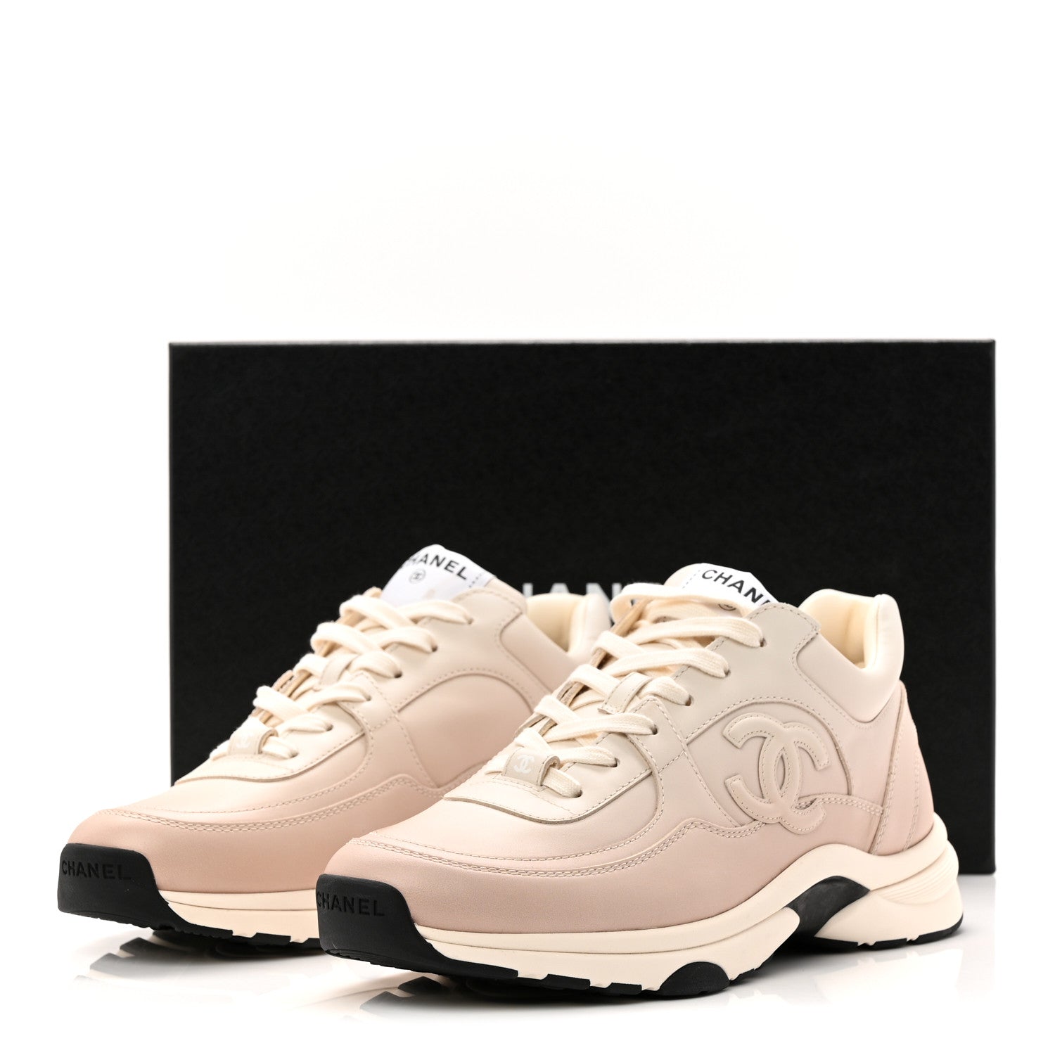 Chanel Gradiant Calfskin CC Womens Sneakers 40 Beige 10 of 10