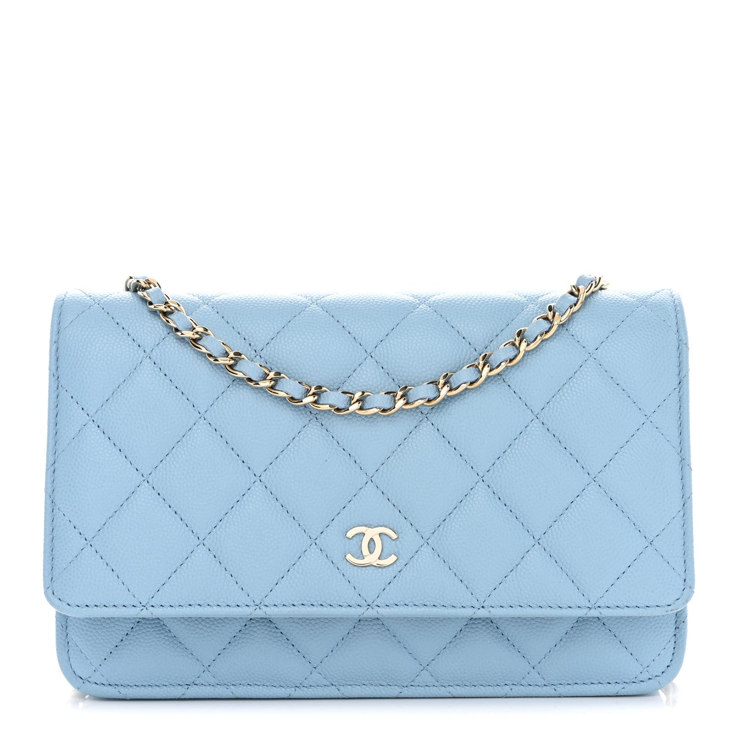 Chanel Caviar Quilted Wallet On Chain WOC Blue 1 of 12