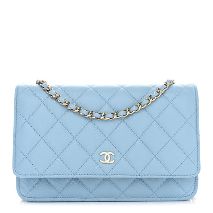Chanel Caviar Quilted Wallet On Chain WOC Blue 1 of 12