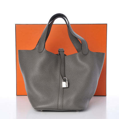 Hermes Taurillon Clemence Picotin Lock 22 MM Etain 8 of 8