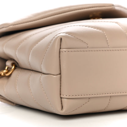 Saint Laurent Calfskin Y Quilted Monogram Toy Loulou Crossbody Bag Latte 8 of 10