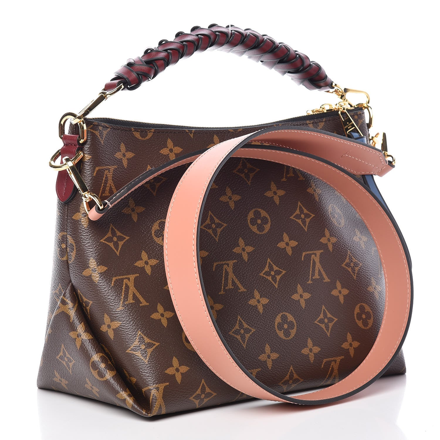 Louis Vuitton Monogram Beaubourg Hobo Mini Bordeaux Red Peach Safran Blue Jean Blue 4 of 10