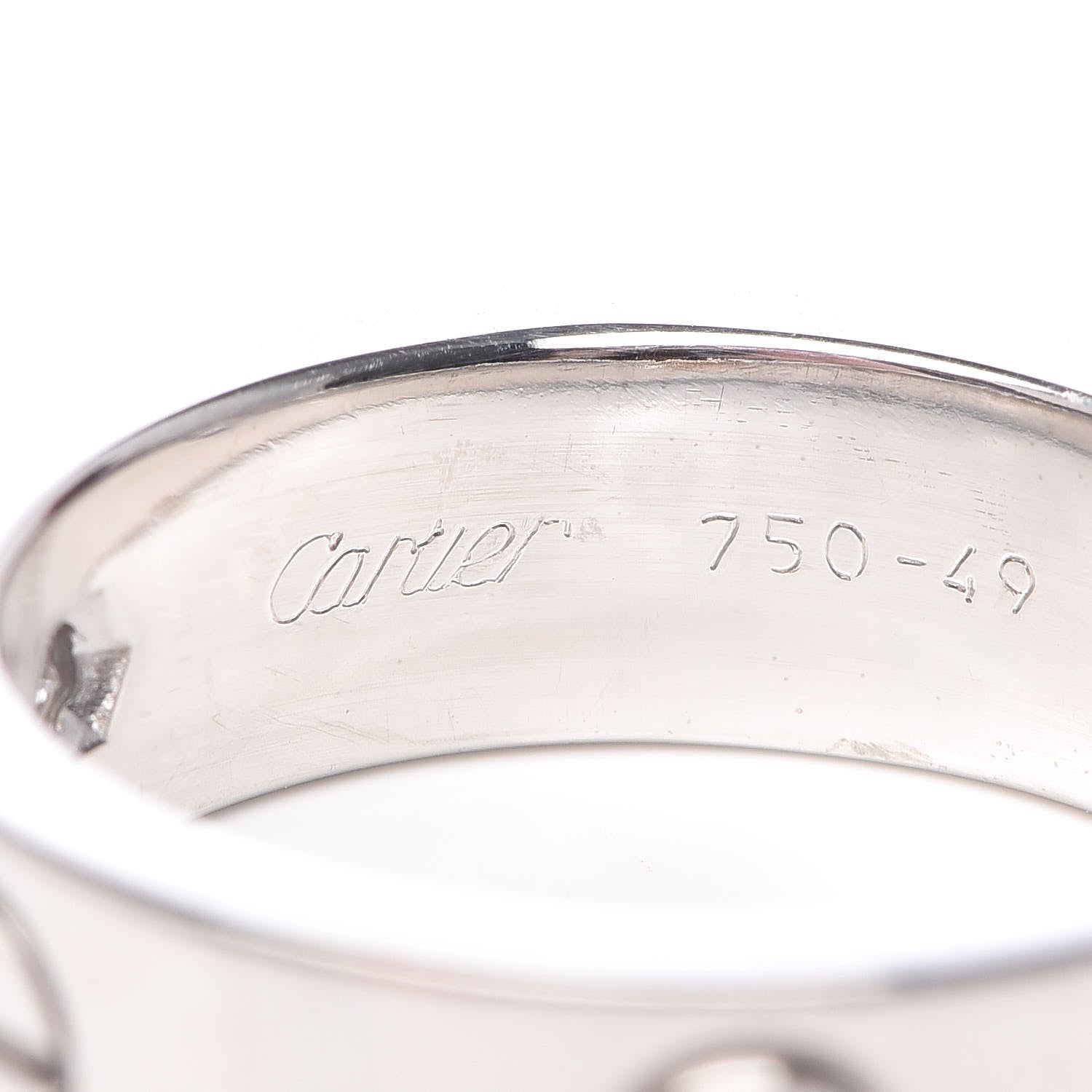 Cartier 18K White Gold 3 Diamond 5.5mm LOVE Ring 49 5 4 of 7
