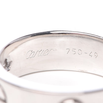 Cartier 18K White Gold 3 Diamond 5.5mm LOVE Ring 49 5 4 of 7