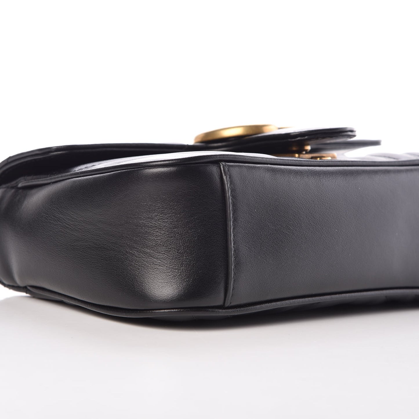 Calfskin Matelasse Mini GG Marmont Shoulder Bag Black