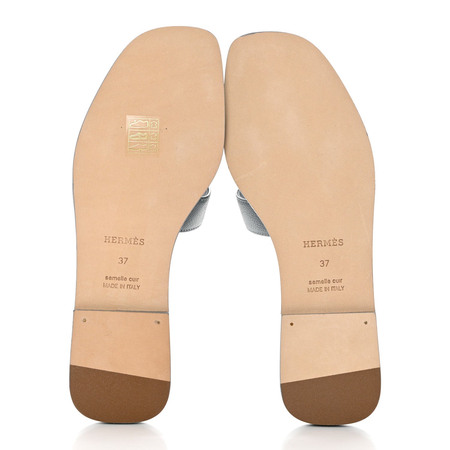 Hermes Epsom Oran Sandals 37 Gris Antarctique 5 of 11
